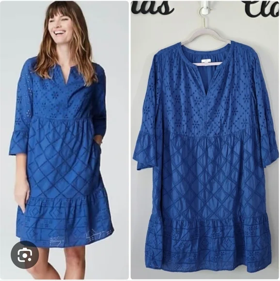 royal blue eyelet dress Cinderella A Line Midi Gown Dress in Blue main image 0